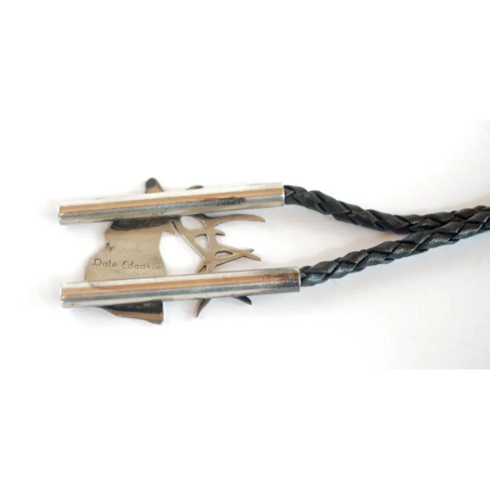 Zuni Native‎ American BULL ELK Bolo Tie by Dale Edaakie Handmade Vintage